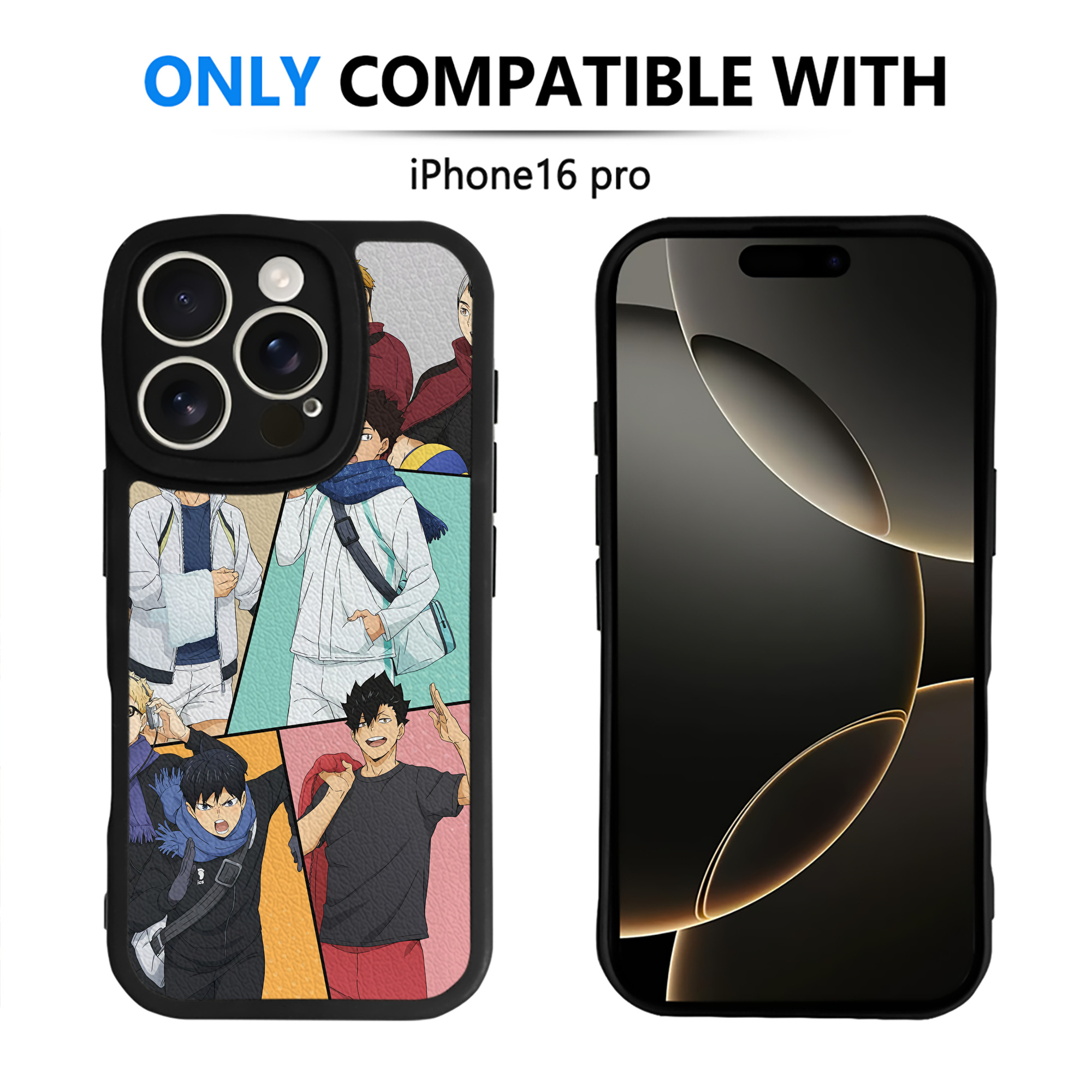 （画像用） ハイキュー!! Haikyu!! 【iPhone 16シリーズ対応】シリコンスマホケース（レザー調） 材質：シリコン